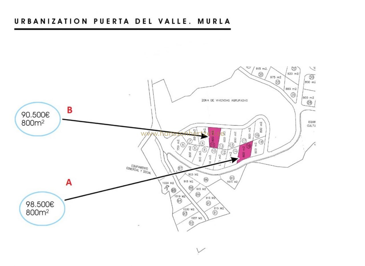 Försäljning - Tomt - Murla - Puerta del valle